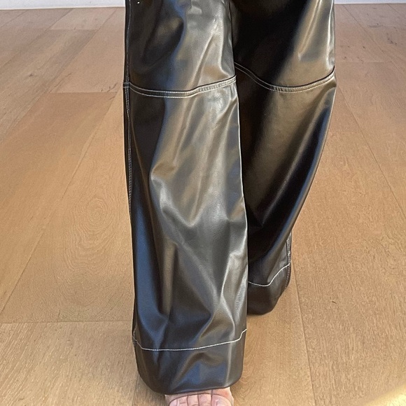 ZARA Faux Leather Wide-Leg Pants – Black (Size XS / MEX 24) - Picture 3 of 4
